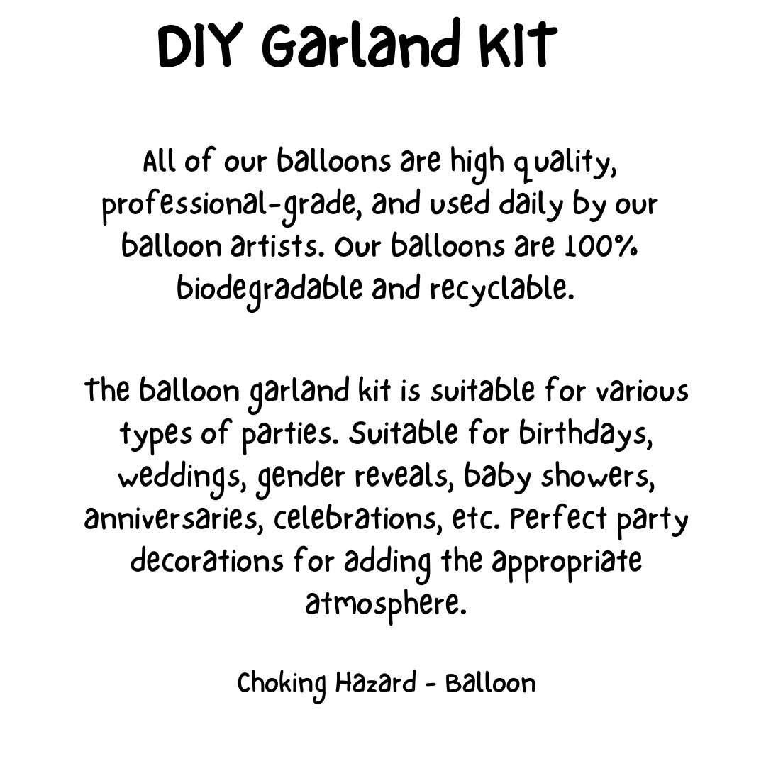 DIY 4 Colour Balloon Garland Kit (103pcs)